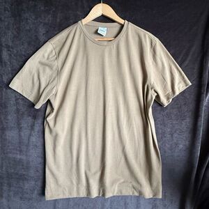 Zara T-Shirt Men’s XL Beige Textured Waffle Knit Minimal Neutral Capsule Basic